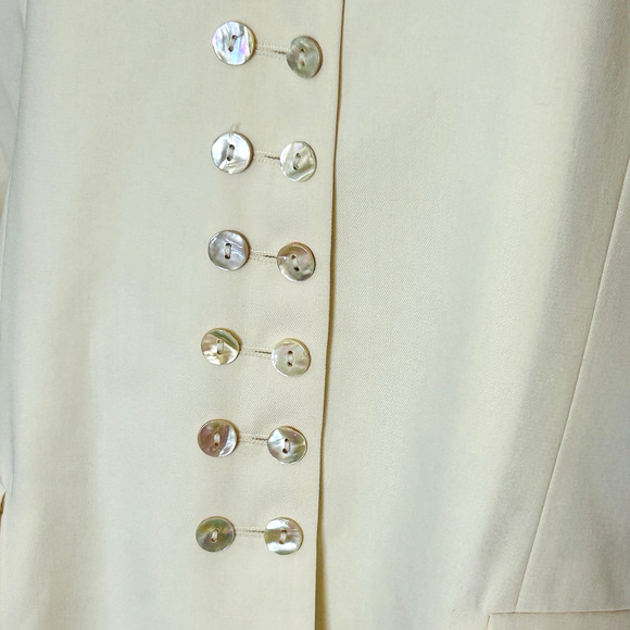 Betty Barclay Blazer Size 12 Cream Longline Jacket Wool Blend - Picture 3 of 9